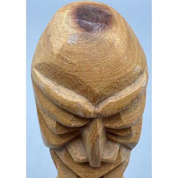 Hand Carved Totem Style Tiki Albuquerque NM Light Wood Matte Finish 7 Inches - Picture 8 of 8